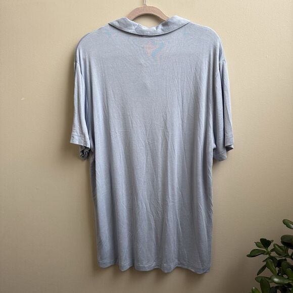 NWT Magaschoni Shirt Men’s Light Blue Short Sleeve Polo NEW $68 Size XL - Picture 2 of 4